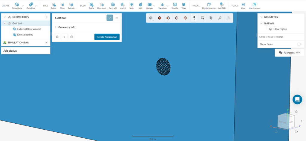 final version of the model golf ball