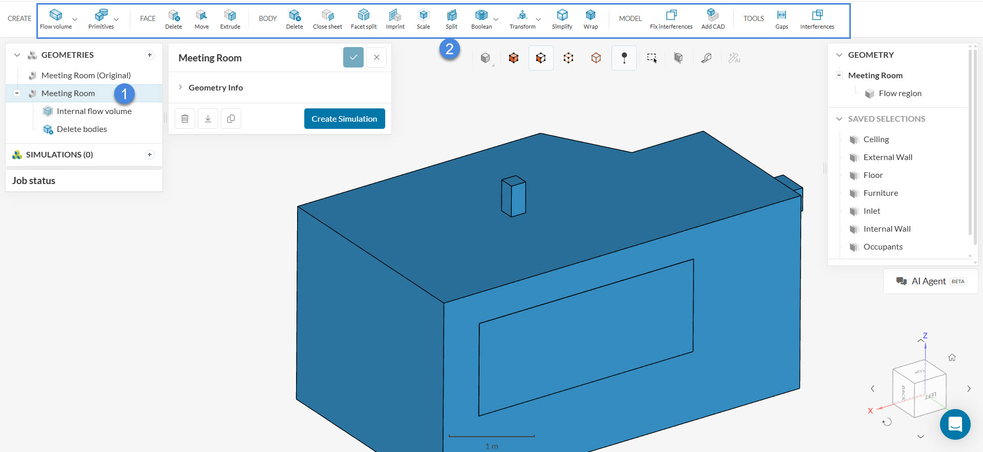 entering cad mode room tutorial flow volume creation