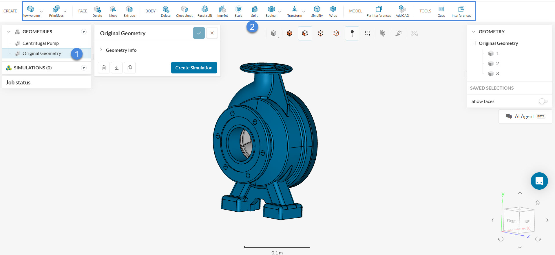 centrifugal pump geometry for cfd analysis