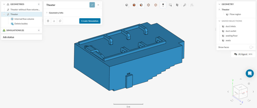 start beginning theater model workbench simscale