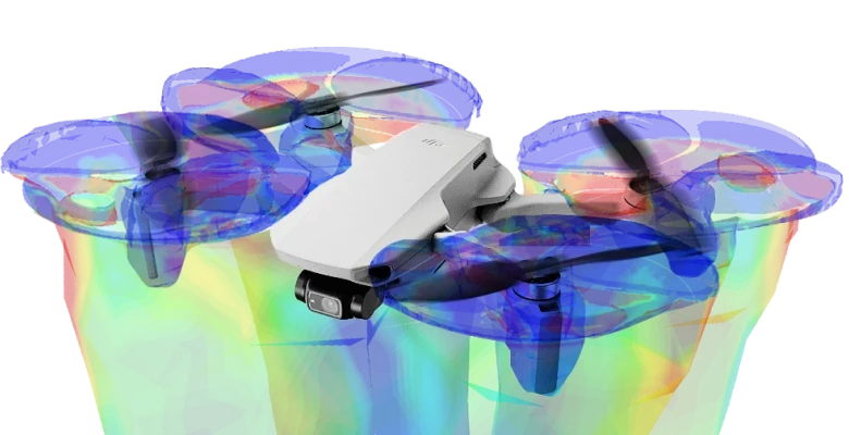Drone Simulation Software output of simulation results from SimScale