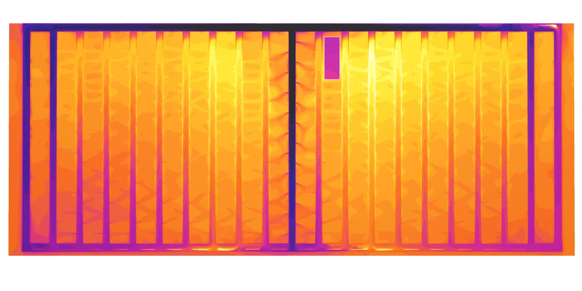 Horizontal plane section showing temperature distribution in the GTL