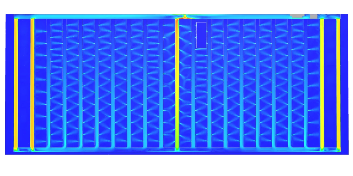 Horizontal plane section showing ventilation layout in the GTL