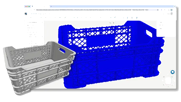 plastic crate contact nonlinearity simulation
