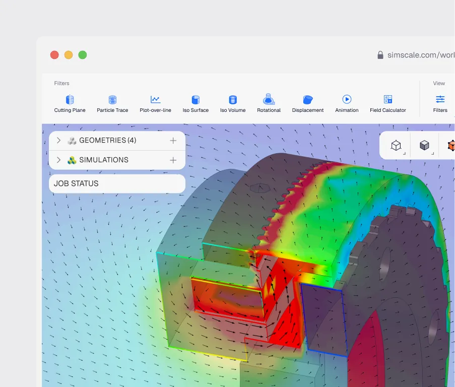 electromagnetic simulation for rotating machiner