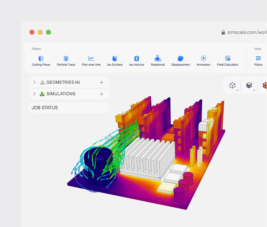 Electronics cooling fluid dynamics simulation