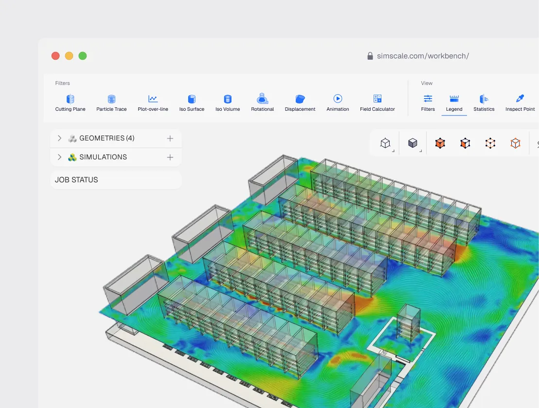 Thermal, fluid, and structural analysis for the full data center