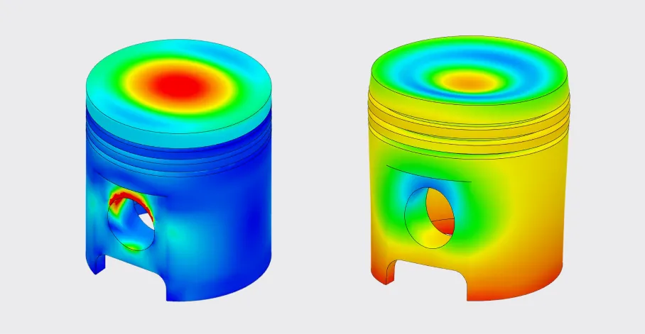 thermomechanical coupling of a piston
