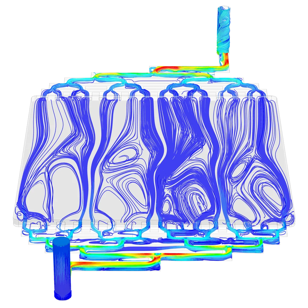 Electrolyte flow patterns through a battery cell