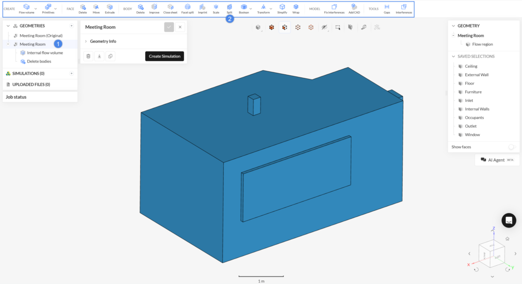 entering the cad editing environment in simscale