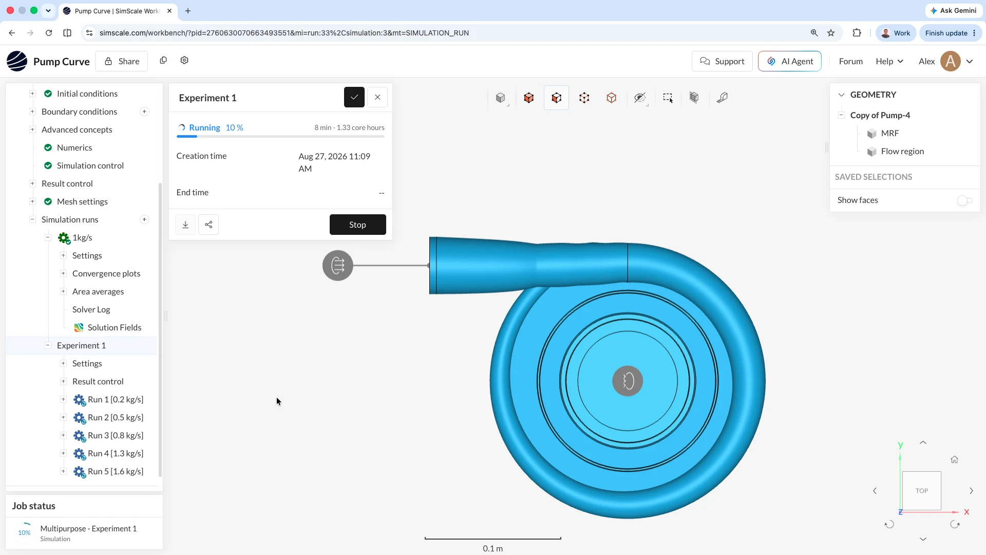 SimScale parametric setup