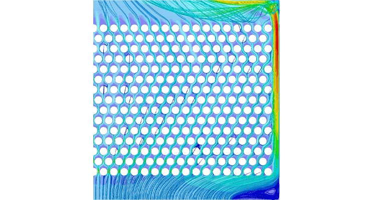 Simulation streamlines for the original geometry