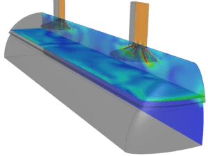 velocity distribution of a horizontal catalytic reactor