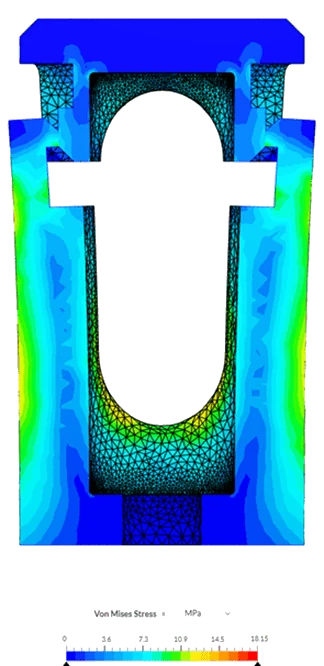 simulation visualization of stress on snap-fit model