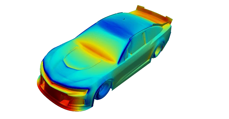 total pressure coefficient race car, CFD analysis