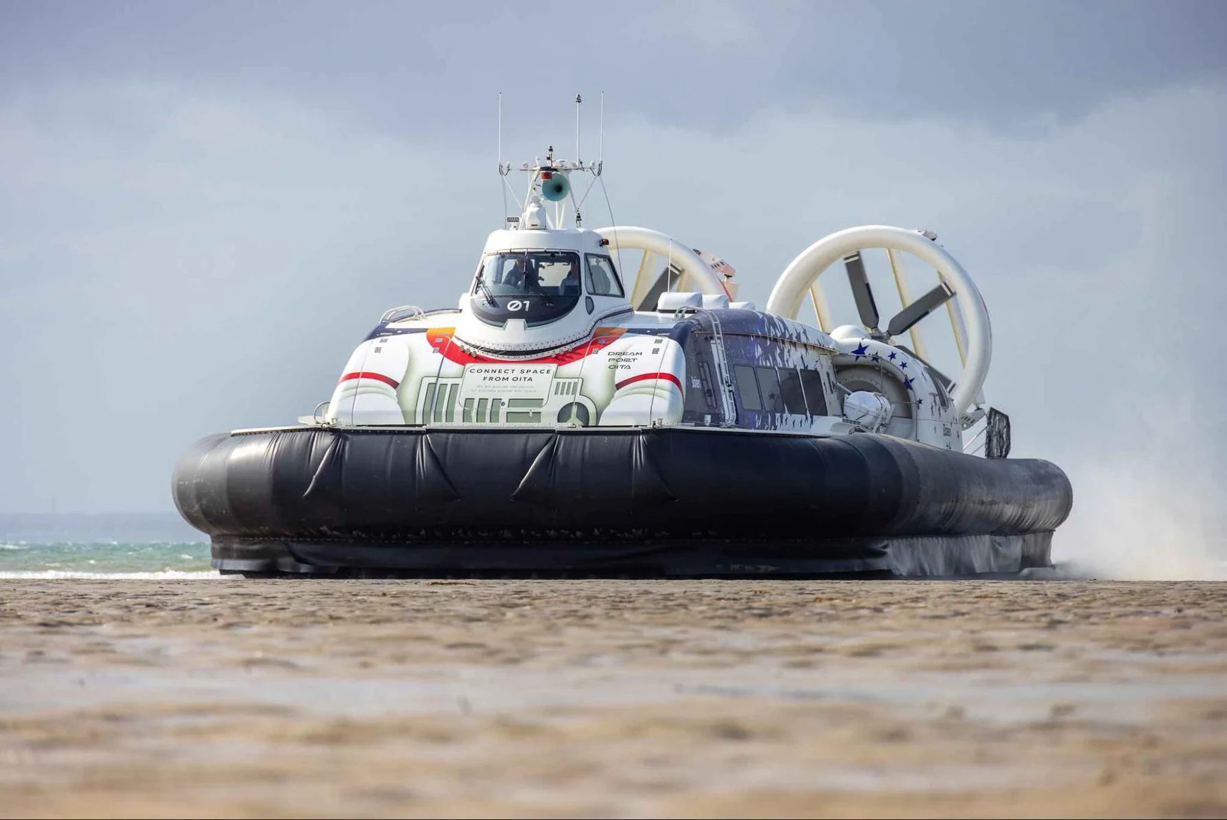 a Griffon Hoverwork Hovercraft in operation