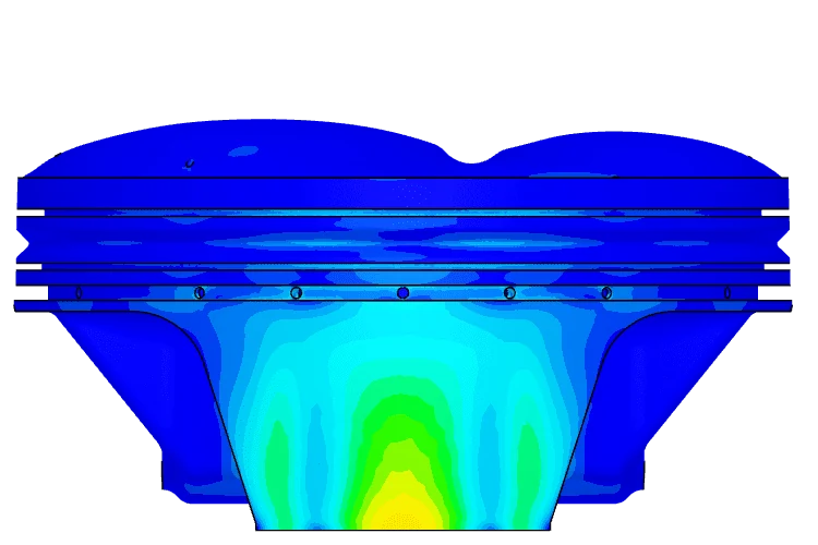 Von Mises Stress on the Aluminum piston
