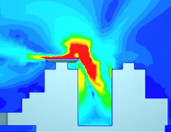 SimScale LBM simulation of helicopter downwash impacts