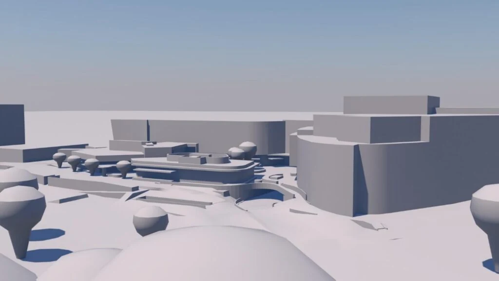 3D side view of shopping mall in perth