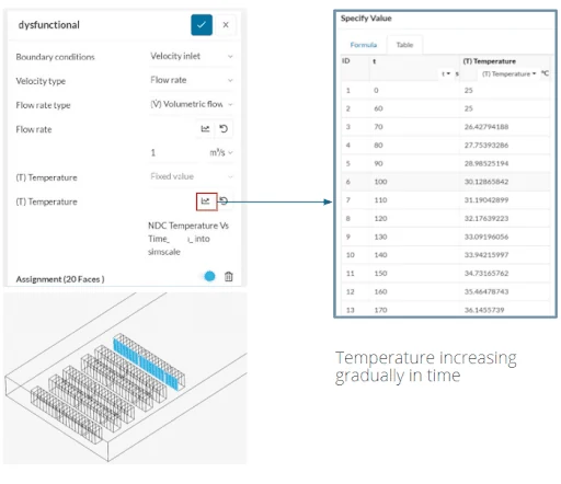 SimScale dashboard showing excel file import