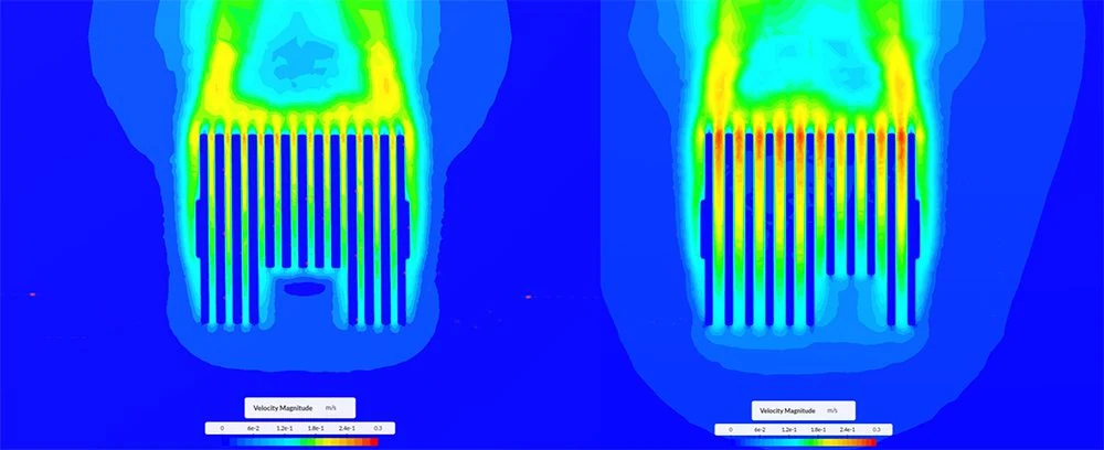 natural convection simulation results from simscale electronics cooling