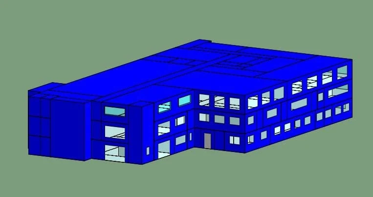 3 story building cad including microlouvres