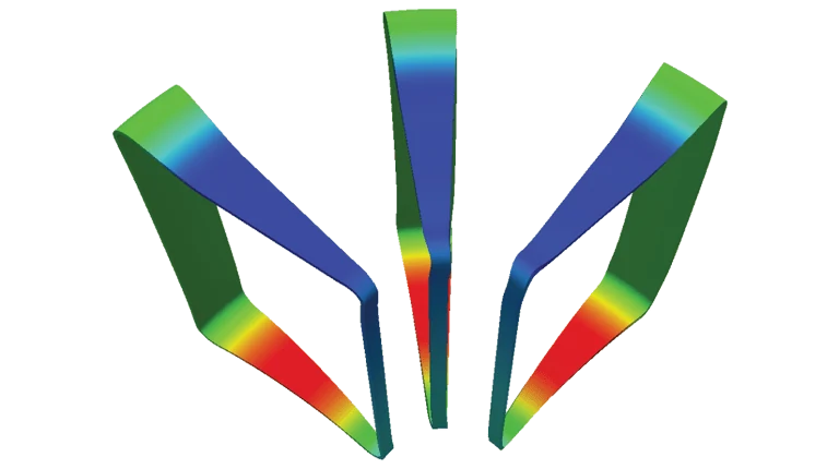 comparison of stress distribution in external float shell of 3 geometry variants