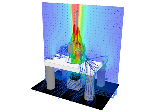 EGAD device simulated in SimScale using the CHT solver