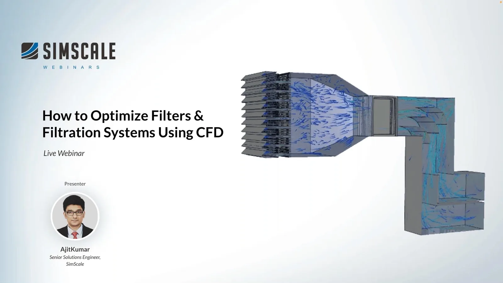 How to Optimize Filters & Filtration Systems Using CFD webinar title slide